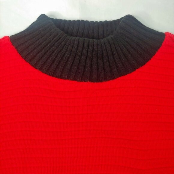 Vintage 80s Womens Large Arielle Sweater Red Glitter Abstract Retro READ NO TAG - Picture 4 of 10